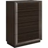 Strato Chest in Black Oak Finish & Brown Metal Lacquer